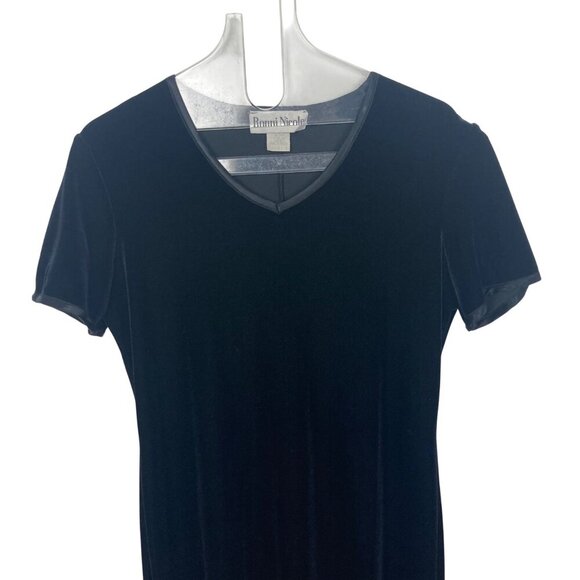 Vintage Ronni Nicole Black Velvet Maxi Dress Womens 4 Stretch 90s Y2K Prom Goth - Picture 4 of 11